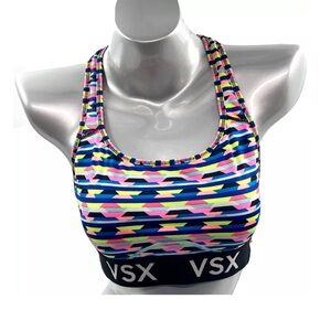 Victorias Secret VSX Sports Bra medium Blue Pink Neon Green Workout Gym Athletic